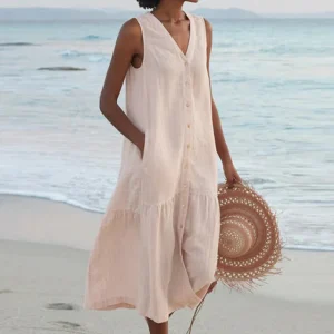 LYRA – ROBE D'ÉTÉ À COL EN V