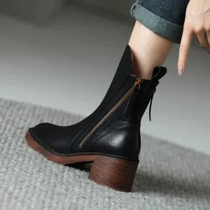 Helara - Bottes en Cuir Noires Élégantes et Confortables