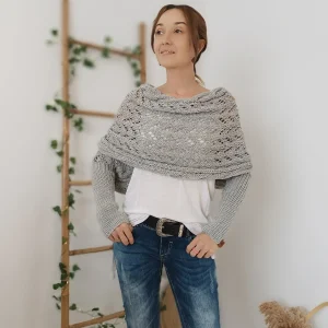 Alyssa - Châle en tricot boho – Flatteur et confort