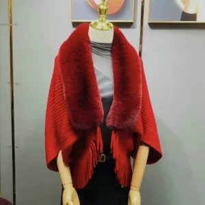 Martine - Châle élégant en fourrure de lapin pour un hiver luxueux