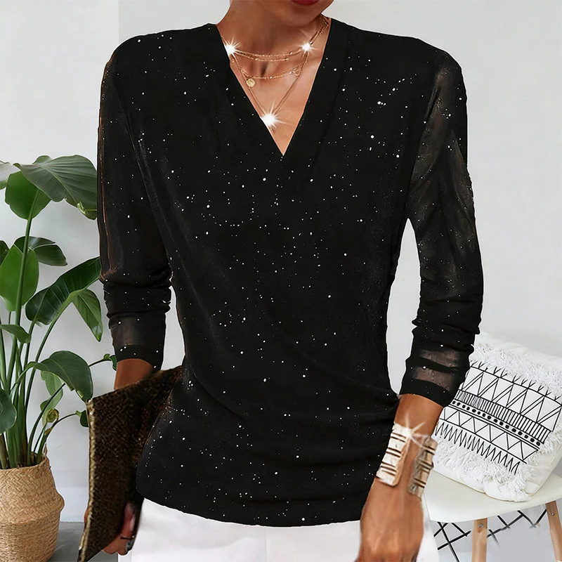 Oralindra - Blouse Croisée Élégante à Manches Longues – Image 5