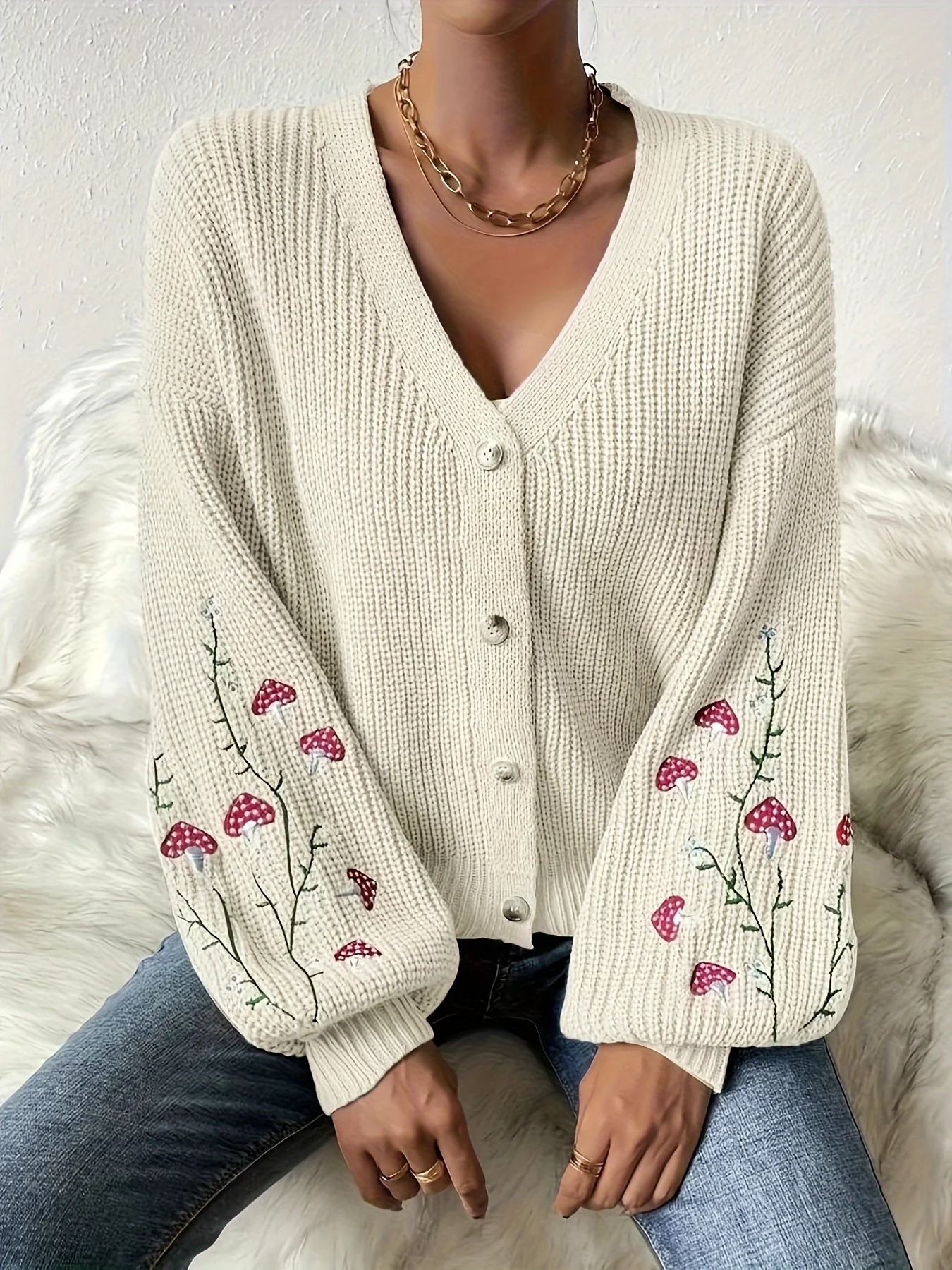Romilly - Cardigan Brodé Champignon – Image 4