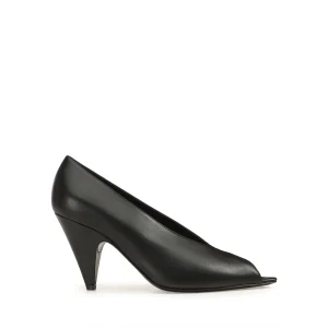 Beak Peep Toe Pump - Black