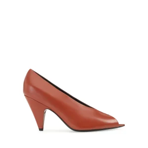Beak Peep Toe Pump - Maple