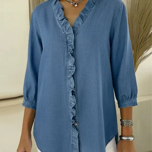 Selyra - Blouse Élégante à Volants Féminins