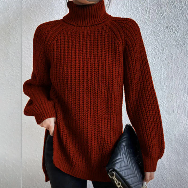 Pull tricoté à col roulé pour femme – Image 6