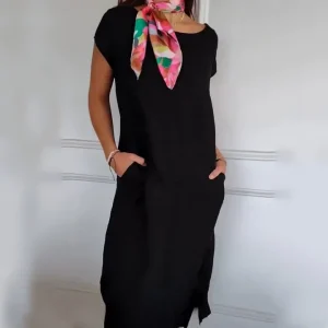 Jurelia - Robe en Lin à Encolure Ronde