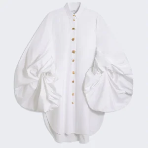 ROBE CHEMISE MANCHES BOUILLONNÉES