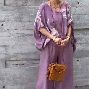 Régine - Ensemble 2 Pièces en Chiffon Imprimé Ample