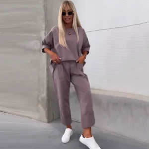 Ilina - Ensemble Deux Pièces Haut à Manches Courtes et Pantalon